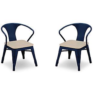 Delta Children Bistro 2-piece Chair Set, Navy/Driftwood, large