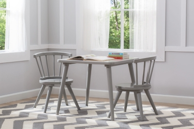 delta childrens table and chairs grey