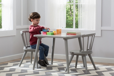 delta childrens table and chairs grey