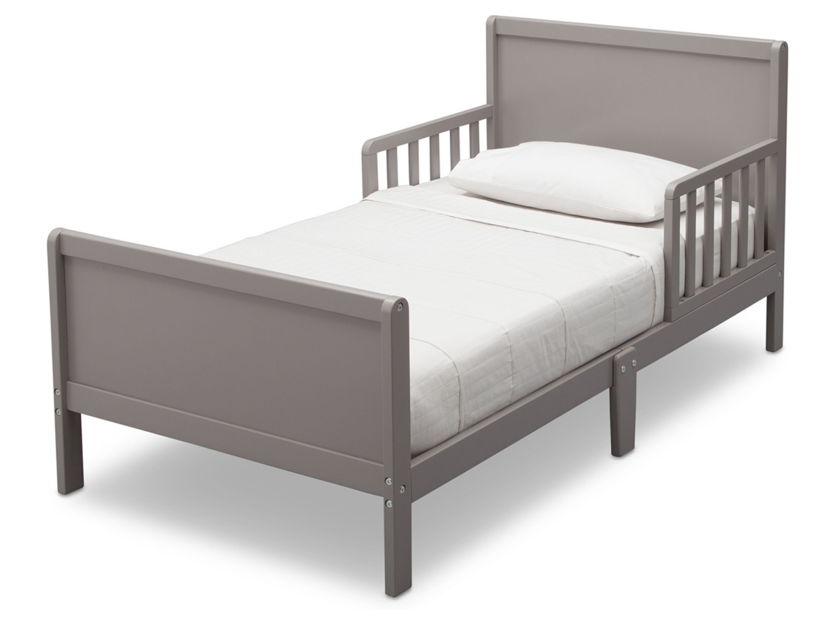 Delta Children Fancy Wood Toddler Bed, Gray, large