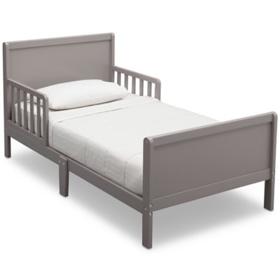 Delta Children Fancy Wood Toddler Bed, Gray, large