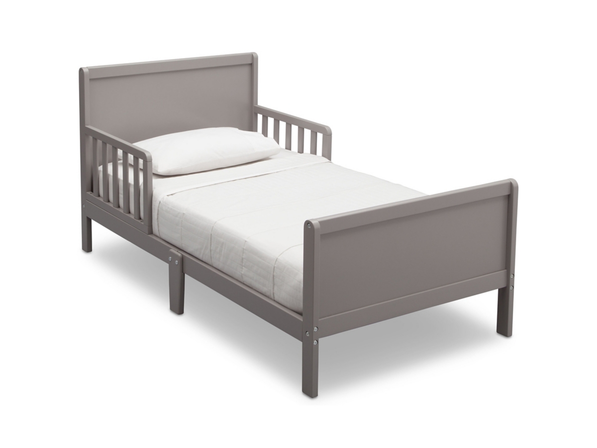 Delta Children Fancy Wood Toddler Bed, Gray, large
