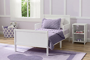 Delta Children Fancy Wood Toddler Bed, White, rollover
