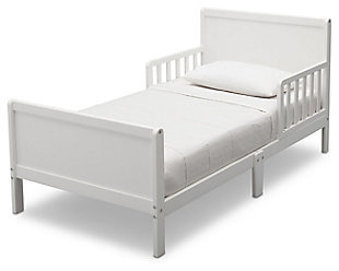 Delta Children Fancy Wood Toddler Bed, White, large