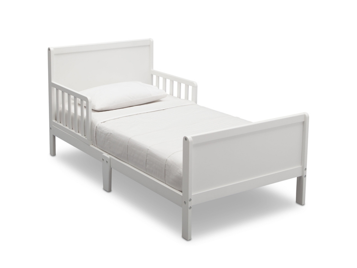 Delta Children Fancy Wood Toddler Bed, White, large