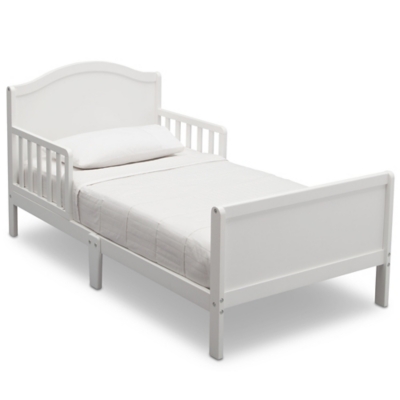 Delta Children Bennett Wood Toddler Bed, White, large