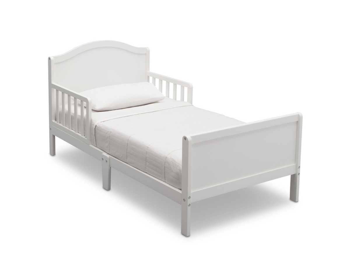 Delta Children Bennett Wood Toddler Bed, White, large