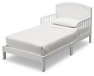 Delta Children Abby Wood Toddler Bed, White, large