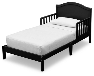 Delta Children Baker Wood Toddler Bed, Black, large