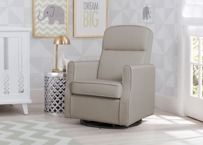 Delta Children Blair Slim Nursery Glider Swivel Rocker Chair, Taupe