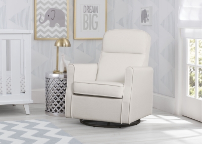 Delta Children Blair Slim Nursery Glider Swivel Rocker Chair, Cream, rollover