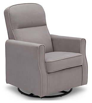 Delta Children Clair Slim Nursery Glider Swivel Rocker Chair, Dove Gray, large