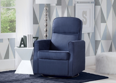 Delta Children Clair Nursery Glider Swivel Rocker, Navy