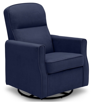 Delta Children Clair Slim Nursery Glider Swivel Rocker Chair, Navy, large