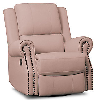 Delta Children Dexter Nursery Recliner Swivel Glider Chair, Blush Pink, large