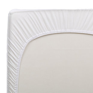 The Beautyrest Black® Luxury Fitted Mattress Pad Cover helps your baby achieve a good night’s sleep each and every night. Luxurious fabric and a soft quilted top provide an additional layer of comfort for a rejuvenating sleep environment while the waterproof backing protects your baby’s mattress from spills, leaks and stains. Finished with elastic edges, this baby mattress pad cover will stay securely in place as your little one sleeps. Fits standard size crib mattresses and toddler bed mattresses.For any questions regarding delta children products, please contact consumersupport@deltachildren.com monday to friday, 8:30 a.m. To 6 p.m. (est) | Fits standard size crib mattresses and toddler bed mattresses (sold separately) | Luxuriously soft quilted top provides an extra layer of comfort—no noisy “crinkling” sounds | Waterproof backing protects the mattress from spills, leaks and stains | Machine wash warm, tumble dry low | Top: 100% cotton; filling, bottom and skirt: 100% polyester