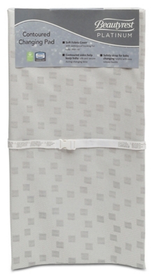 Simmons Contoured Changing Pad - White/Grey Cover