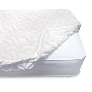 Ensure that baby enjoys safer, healthier and more comfortable sleep space with Serta’s Sertapedic Crib Mattress Pad Cover/Protector with Nanotex Stain Repel and Release. The quilted top features Nanotex technology, which creates an advanced barrier of protection for baby’s mattress against leaks, spills, stains and odors. The waterproof underside will keep your little one dry and comfortable, locking out wetness and moisture, helping maintain a cleaner and more hygienic sleep space for baby. The quilted top is safe for baby’s delicate skin, providing cozy comfort, while elasticized edges prevent shifting and sliding, ensuring the mattress pad cover stays on the mattress. Easy to use and maintain, this crib mattress pad cover will fit most standard crib and toddler mattresses, and is machine washable and dryer safe for easy cleaning. Designed by the same brand that's been leading the way in mattress innovation and technology for more than 80 years, Serta's baby products deliver the same quality craftsmanship and attention to detail as their adult mattresses.For any questions regarding delta children products, please contact consumersupport@deltachildren.com monday to friday, 8:30 a.m. To 6 p.m. (est) | Sertapedic crib mattress pad cover/protector with nanotex stain repel and release | 100% waterproof underside protects mattress from liquids | 100% polyester | The quilted top provides baby with extra comfort | Elastic corners prevent shifting and sliding of the mattress pad | For easy cleaning machine wash warm, tumble dry low