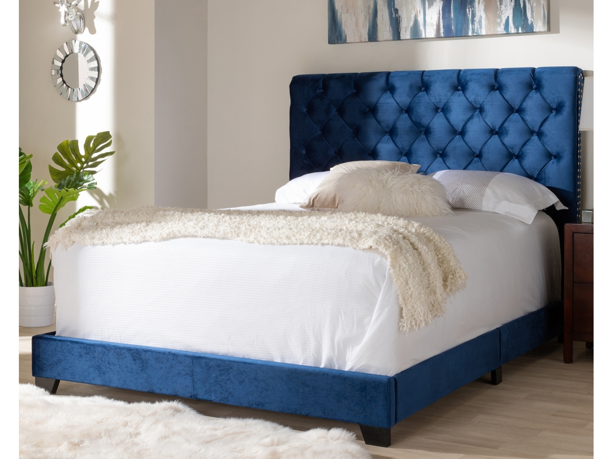 Velvet Upholstered Bed Ashley