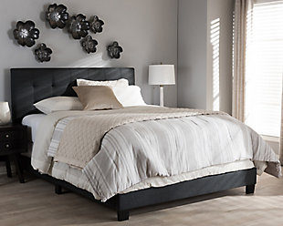 Brookfield Full Upholstered Bed, Charcoal, rollover