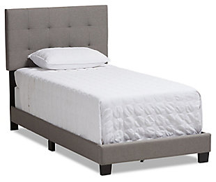 Brookfield Twin Upholstered Bed, Medium Gray, large