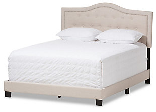 Emerson Full Upholstered Bed, Beige, large