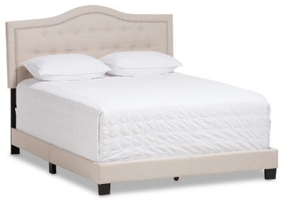 Emerson Queen Upholstered Bed, Beige, large