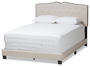 Vivienne King Upholstered Bed, Beige, large