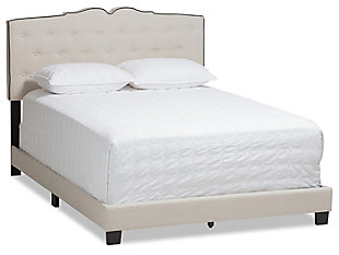 Vivienne Queen Upholstered Bed, Beige, large