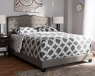 Vivienne Full Upholstered Bed, Gray, rollover