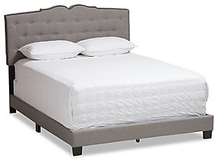 Vivienne Queen Upholstered Bed, Gray, large