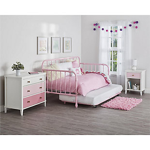 Two Tone Monarch Hill Poppy Nightstand, Pink, rollover
