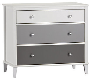 3 Drawer Monarch Hill Poppy Gray and White Dresser, Gray, rollover