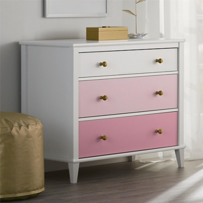 3 Drawer Monarch Hill Poppy Pink And White Dresser Ashley