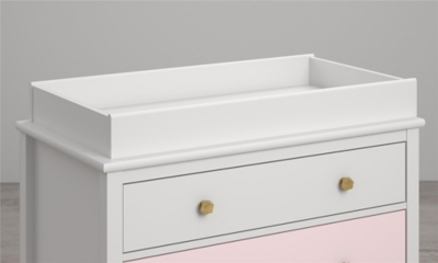 3 Drawer Monarch Hill Poppy Pink And White Dresser Ashley
