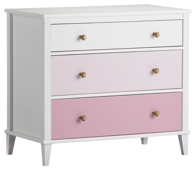 3 Drawer Monarch Hill Poppy Pink and White Dresser | Ashley Furniture ...