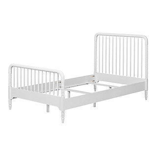 The Little Seeds Rowan Valley Linden kids’ white twin bed evokes the best of traditional style. With its charming cottage style wood spindles, arched headboard/footboard and sweetly turned leg accents, this kid-friendly twin bed is the perfect “next step” as they outgrow the toddler bed. This bed fits most standard twin size mattresses and box springs (not included).Made of wood and engineered wood (laminated particle board) | Non-toxic white finish | 1-year limited warranty | Center support leg for added stability | Mattress and foundation/box spring available, sold separately | Assembly required