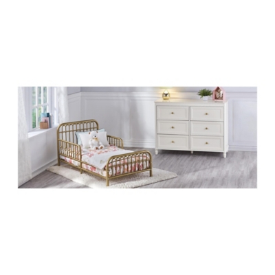 Metal Monarch Hill Ivy Gold Metal Toddler Bed