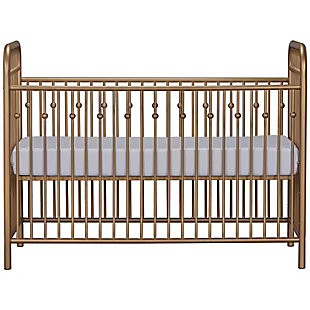 Make your nursery prim and proper with the Victorian-inspired Little Seeds Monarch Hill Ivy metal crib. Modeled after wrought iron furnishings of the period, this crib’s arched metal tubes and decorative ball castings reflect timeless elegance. Adjust the mattress to three different heights as baby grows, and give your little darling a refined sleeping spot that lasts.Made of metal | Nontoxic goldtone finish with oil-rubbed effect | High-quality painted finish that resists scuff and scratches | Crib fits a standard size crib mattress (not included) | Metal mattress support adjusts to 3 different heights as your child grows | Supports up to 30 lbs. | Meets or exceeds the cpsia juvenile testing requirements to ensure your child’s safety | Purchase supports the little seeds animal habitat initiative | Little seeds partners with the national wildlife federation’s garden for wildlife program to help save the monarch butterfly | Assembly required