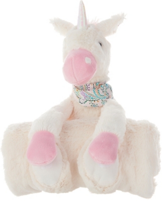 Kids Plush Unicorn With Blanket Animal Pillow, , rollover