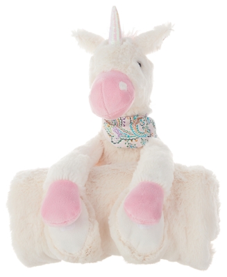 Kids Plush Unicorn With Blanket Animal Pillow, , large