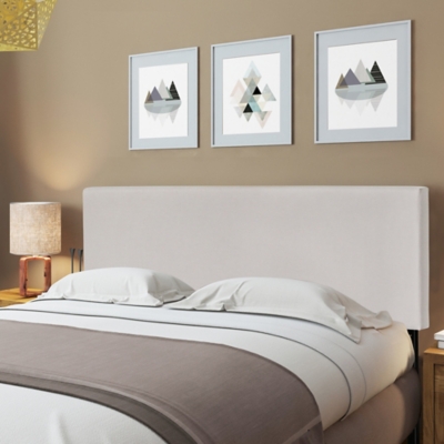 Upholstered King Panel Headboard, Fog, rollover