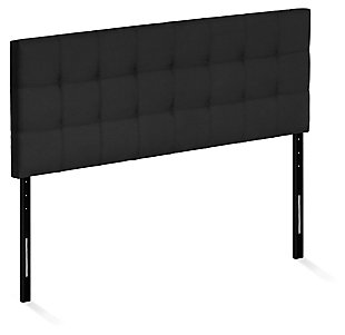 Tufted Queen Panel Headboard, Black, large