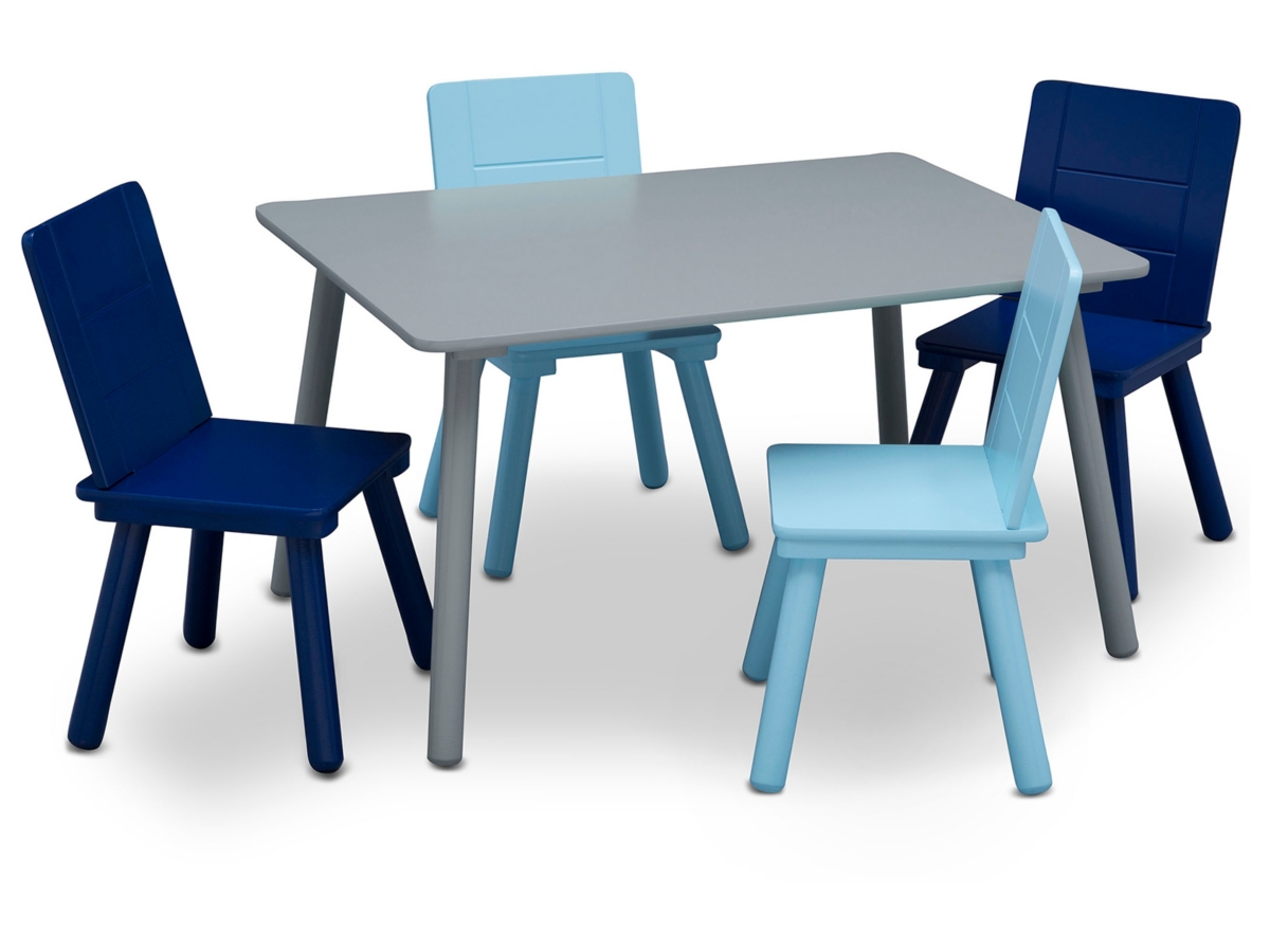 Delta Children Kids Table And 4 Chair Bundle, Blue/Gray, large