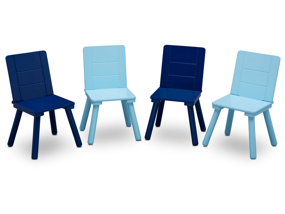Delta Children Kids Table And 4 Chair Bundle, Blue/Gray, large
