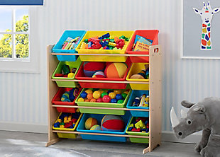 Delta Children Kids 12 Bin Toy Storage Organizer, Multi, rollover