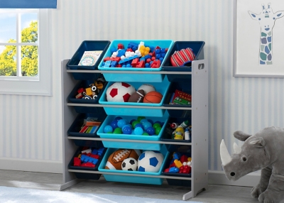 B600000671 Delta Children 12-Bin Storage Organizer, Blue/Gray sku B600000671