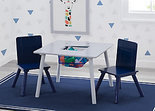 Delta Children Kids Table And Chair Bundle With Storage, Blue/Gray, rollover