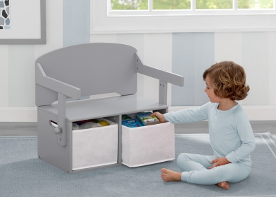 Delta Children Mysize Kids Activity Bench, Gray