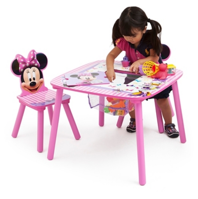 Delta Children Disney Minnie Mouse Table And Chair Set With Storage, Pink